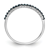 14K White Gold Blue Diamond Band - 7